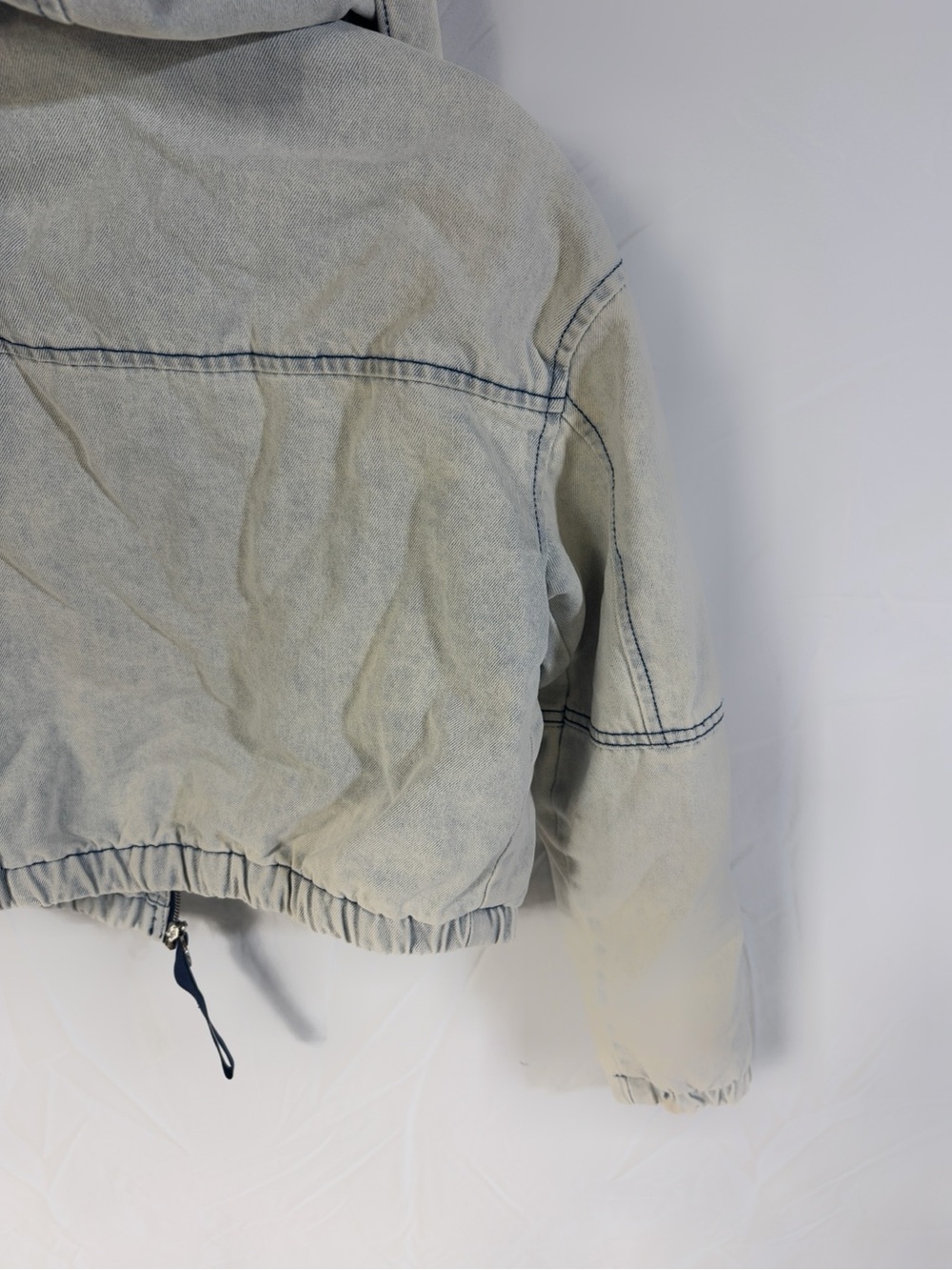 Ashley By 26 International Light Wash Denim Jacket with Cream Sherpa Lining - Picture 8 of 9